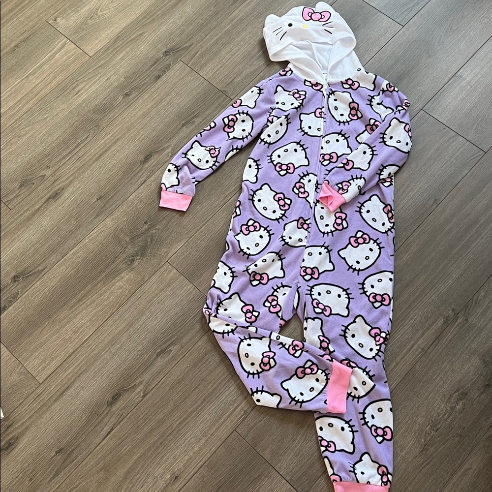 Hello Kitty White and Purple Hooded Onesie